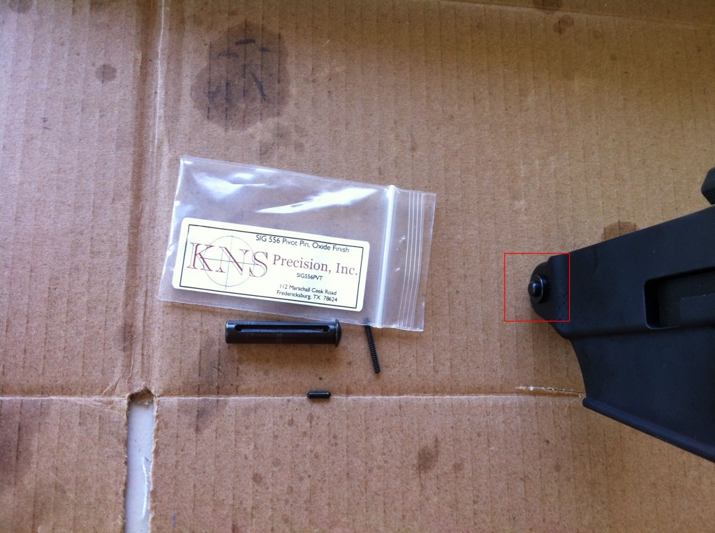 KSN pivot pin installed in a Sig Sauer 556 SWAT