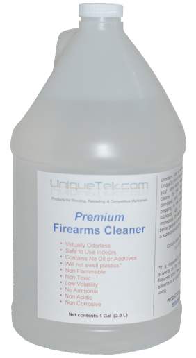 One gallon bottle of UniqueTek Premium Firearms Cleaner One gallon bottle of UniqueTek Premium Firearms Cleaner