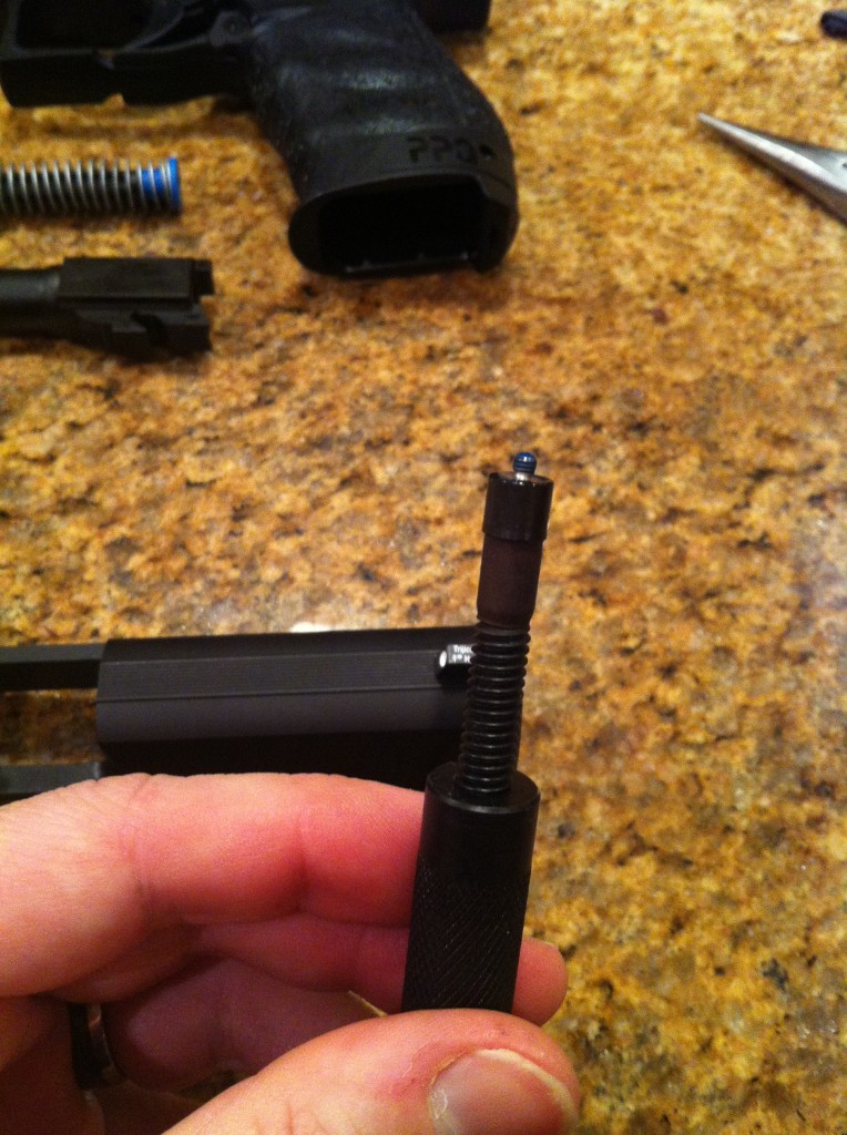 GunTite applied to front sight screw