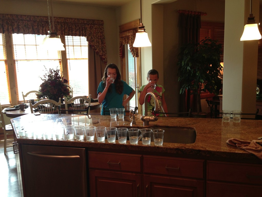 Beginning the blind taste test