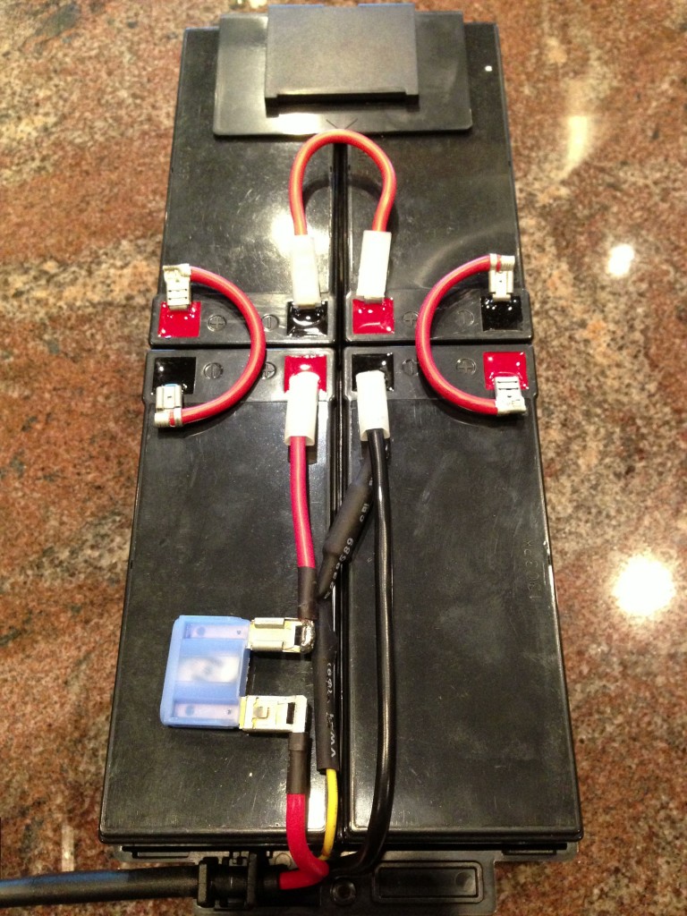 Connect the new batteries identically to the old ones.