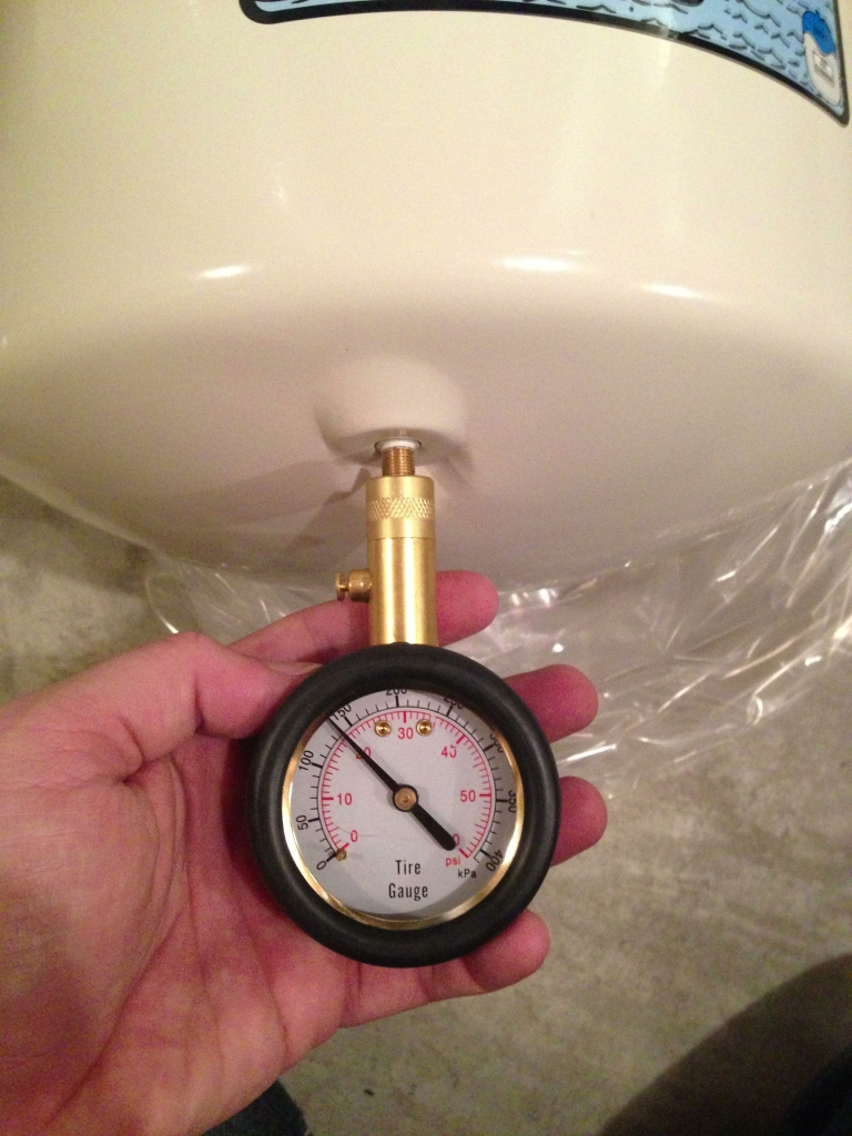 Watts expansion tank initial pressure was exactly 20 psi