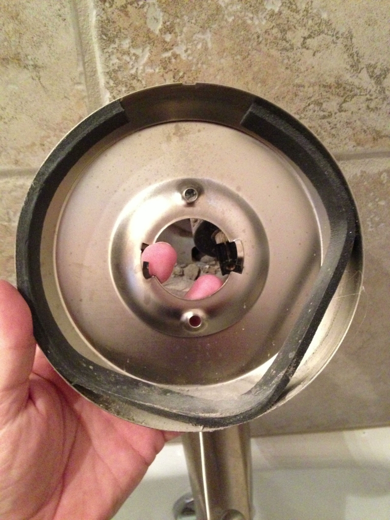Adhesive foam strip peeled away because of water intrusion