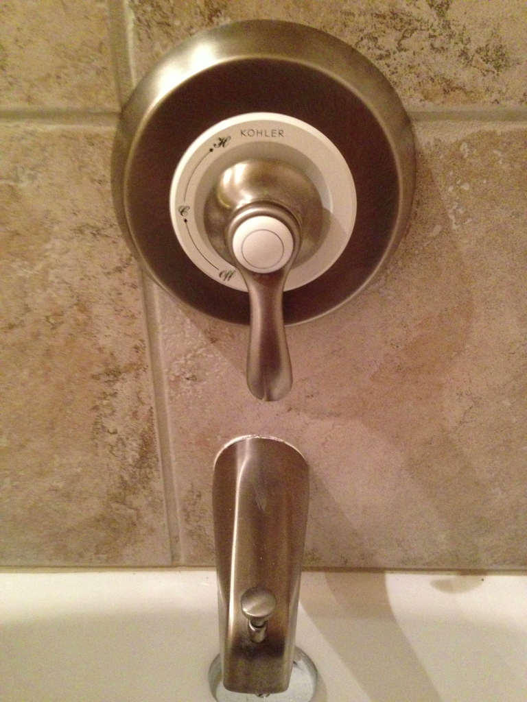 Cleaned, repaired, and re-installed faucet trim Cleaned, repaired, and re-installed faucet trim