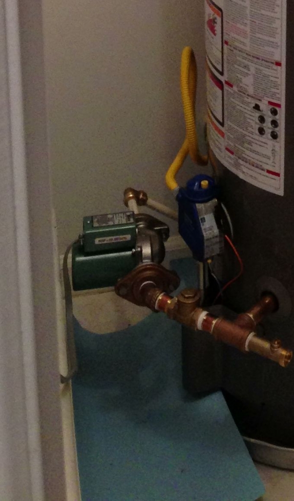Recirculating and drain line installed